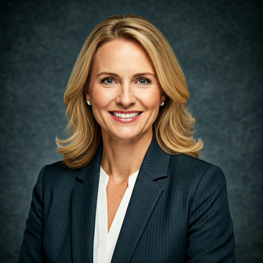 Editorial portrait of a smiling executive with soft box lighting